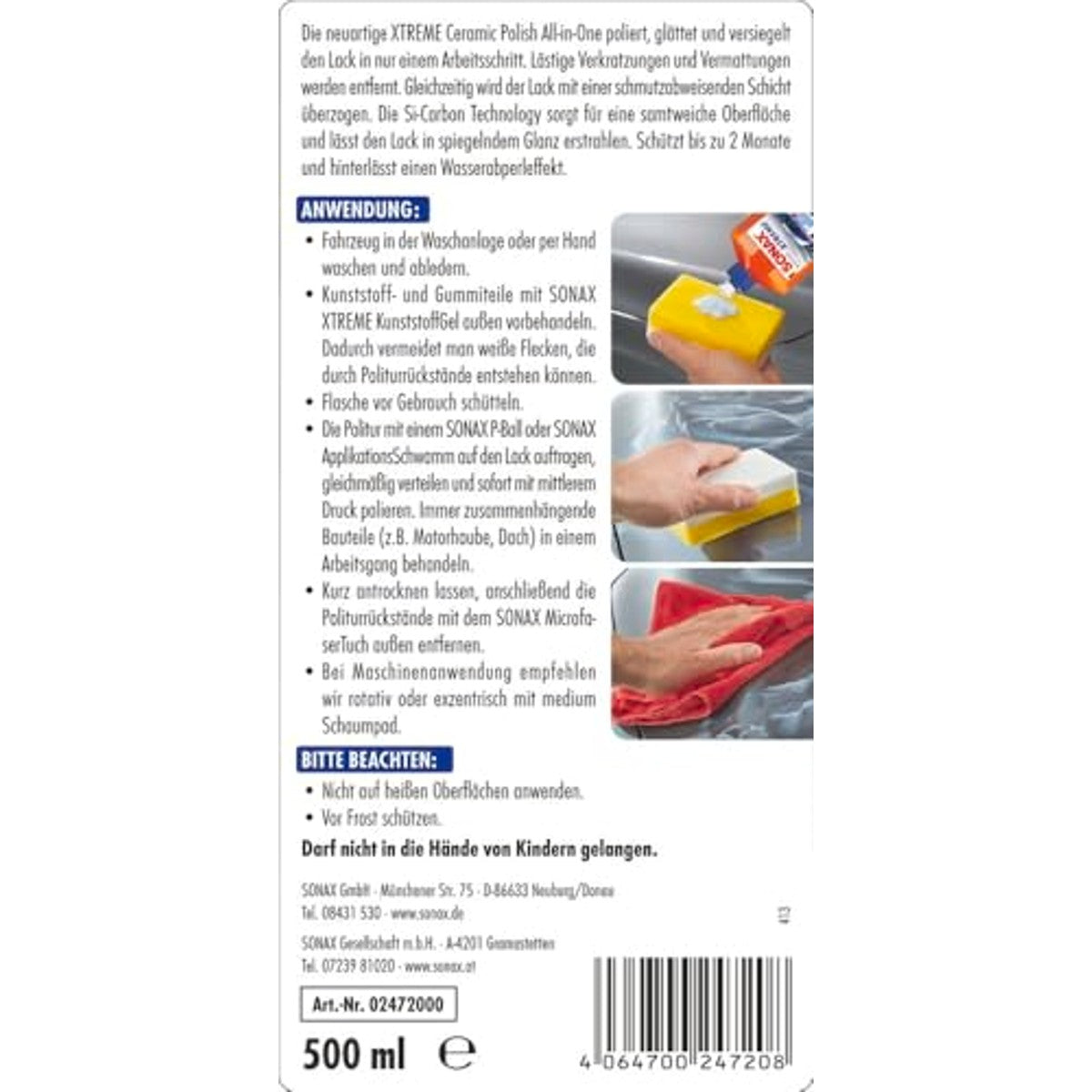 SONAX Xtreme Ceramic Polish All-in-One 3 x 500 ml - Voordeelverpakking