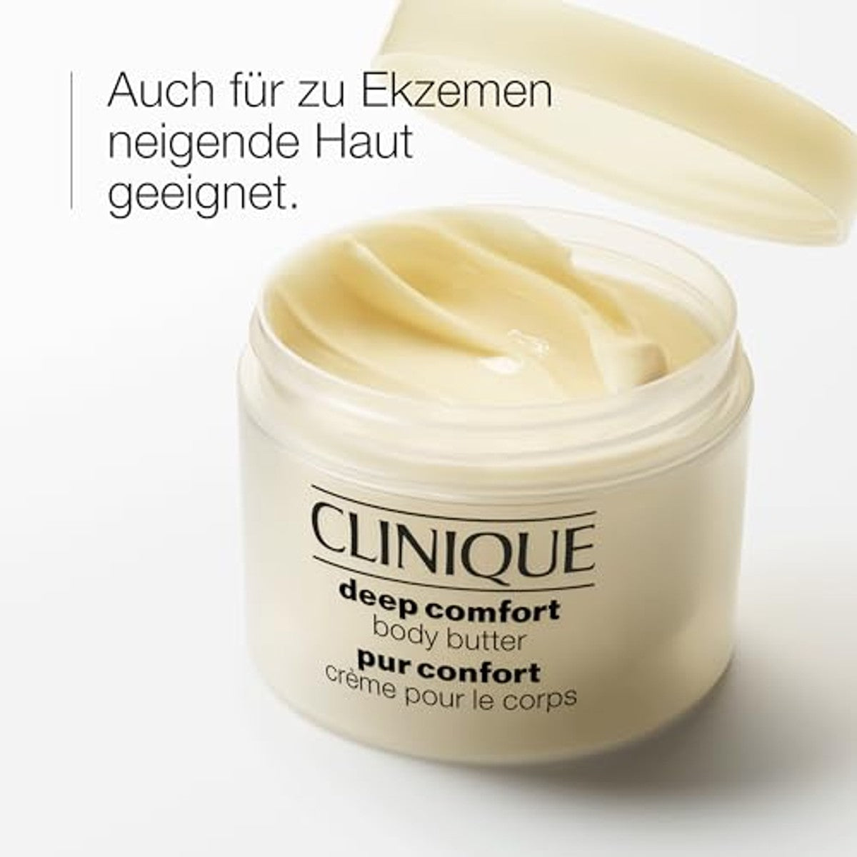Clinique Deep Comfort™ Body Butter | Luxuriöse Körpercreme gegen trockene Haut, mit Hyaluronsäure, Sheabutter & Glycerin | seidig + reichhaltig