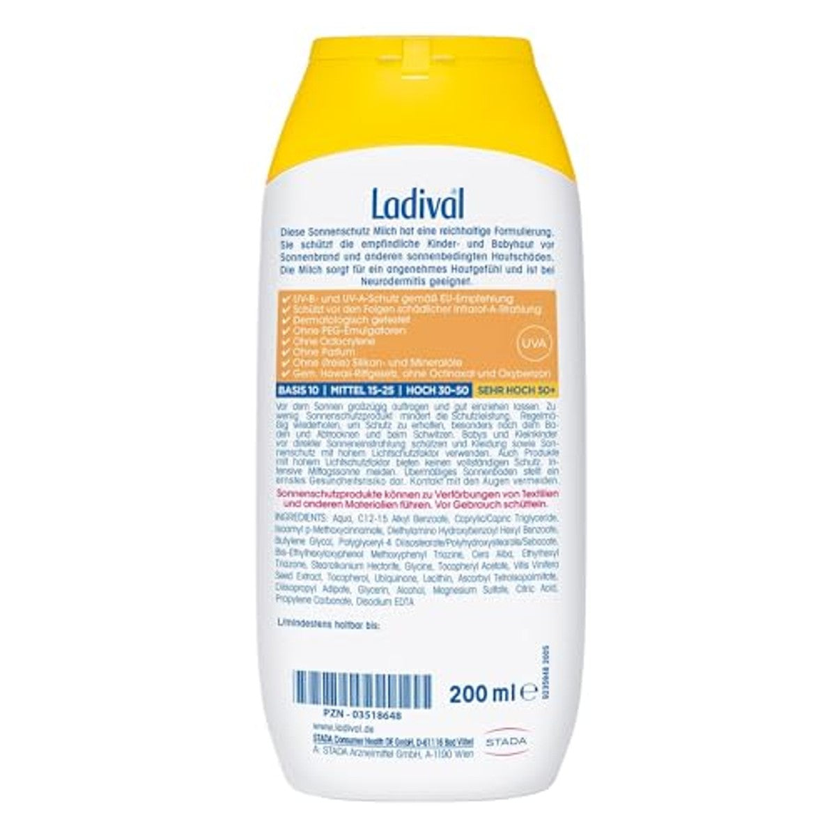 Ladival Zonnemelk LSF 50 voor Kinderen 200 ml – Ladival