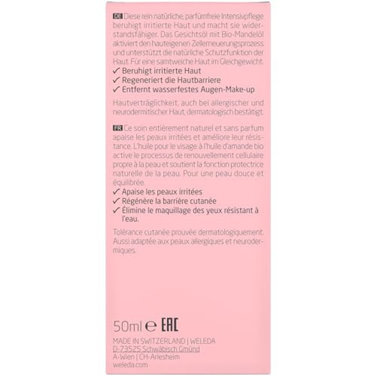 Weleda Amandel Gevoelige Gezichtsolie Kalmerend 50 ml