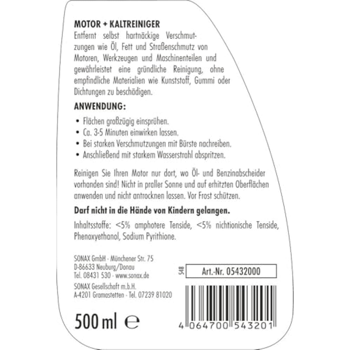 SONAX Motor- en koudreiniger 500 ml – SONAX