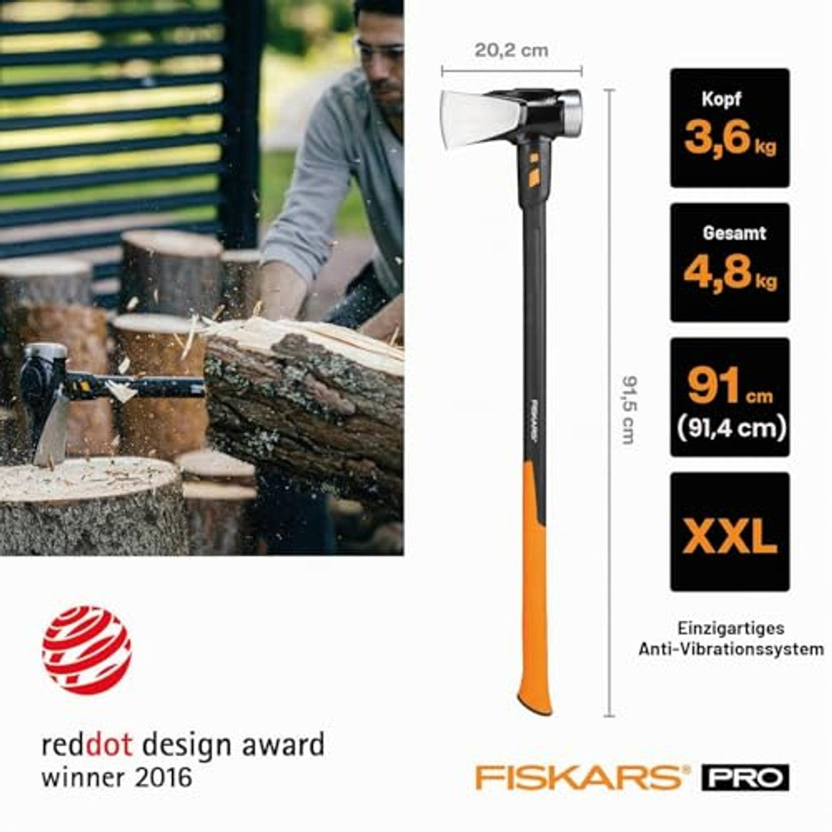 Fiskars Kloofbijl IsoCore XXL 92 cm – Fiskars
