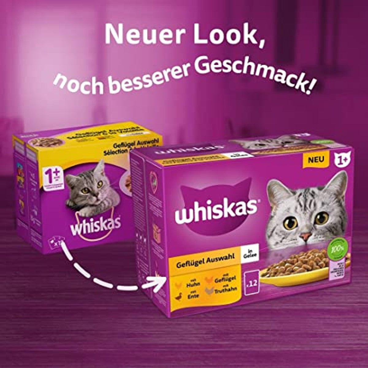 Whiskas natvoer kattenvoer gevogelte selectie in gelei 48 x 85 g - 3-pack