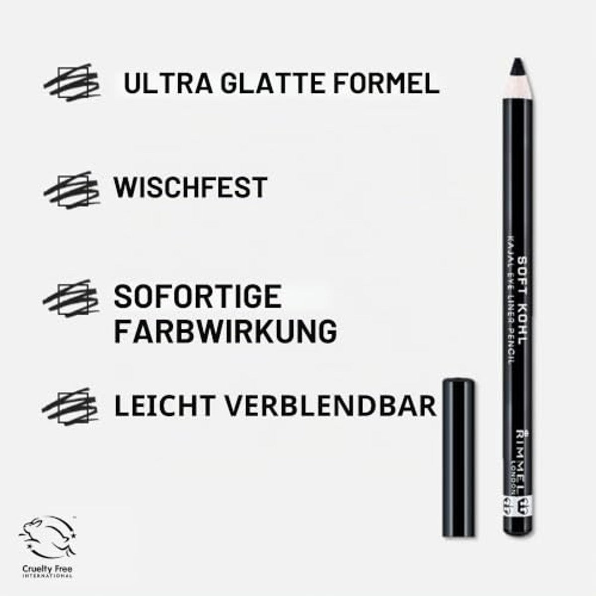 Rimmel London Soft Kohl Kajal Eye Liner Pencil 61 Jet Black - 3 stuks