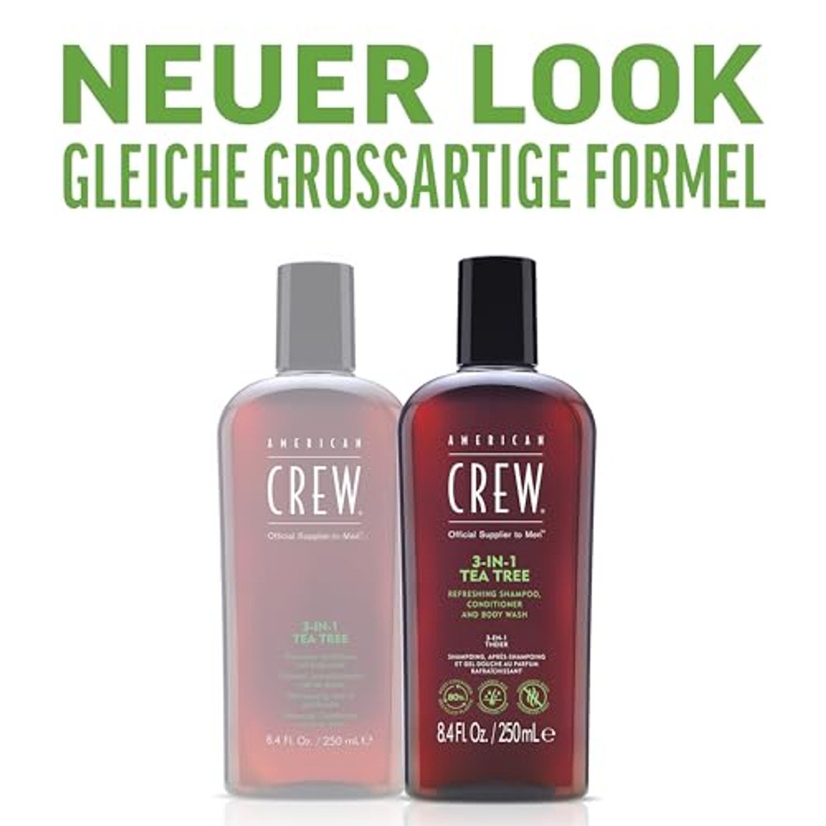 American Crew 3-in-1 Tea Tree Shampoo & Douchegel 1000 ml - 6-pack
