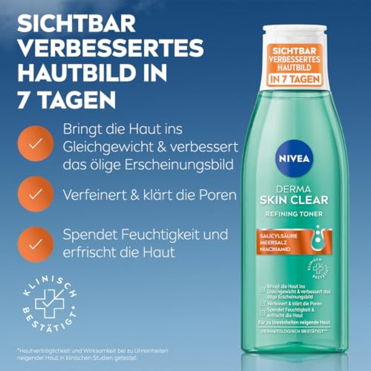 NIVEA Derma Skin Clear Refining Toner 3 x 200 ml - Voordeelverpakking