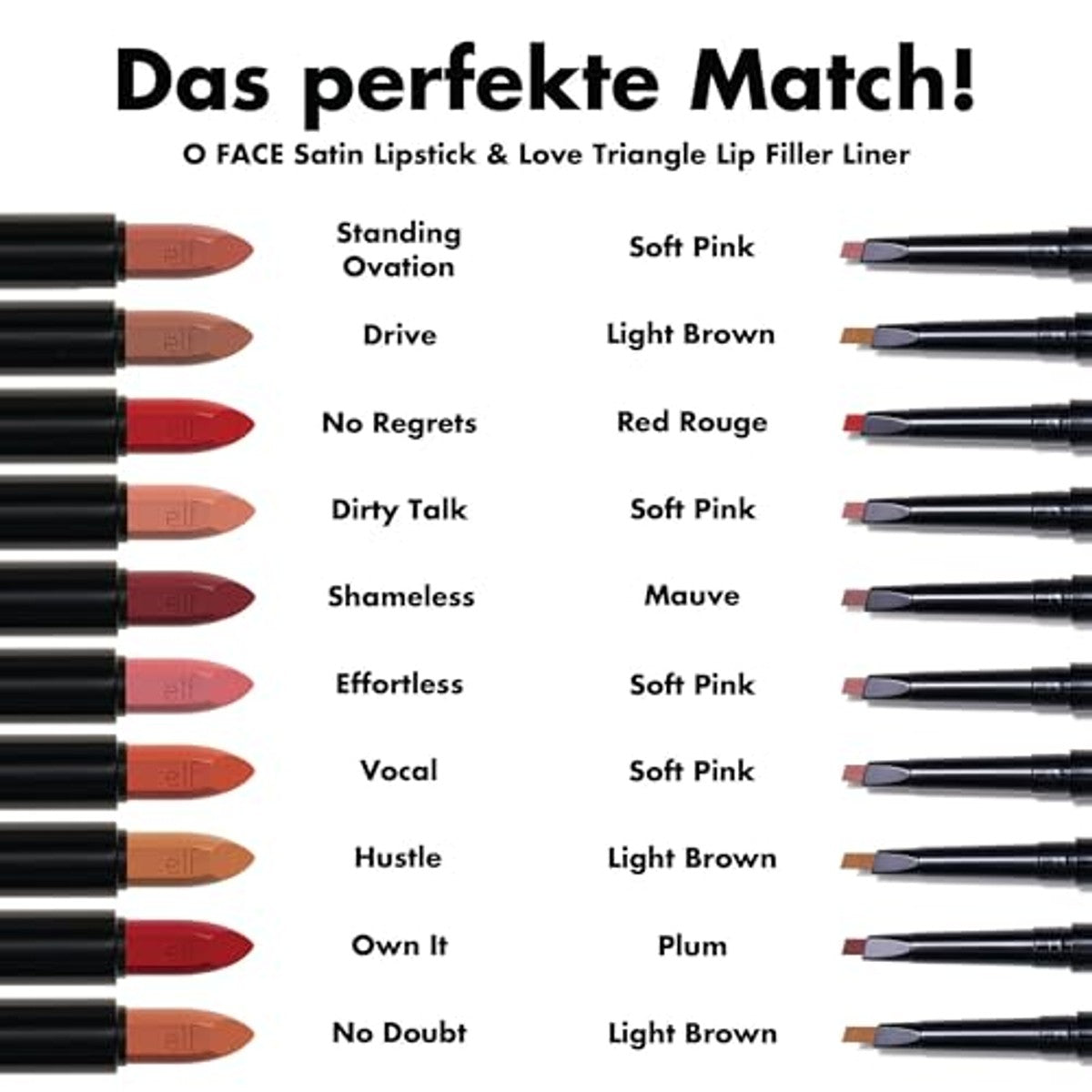 e.l.f. O Face Satin Lipstick 6 stuks