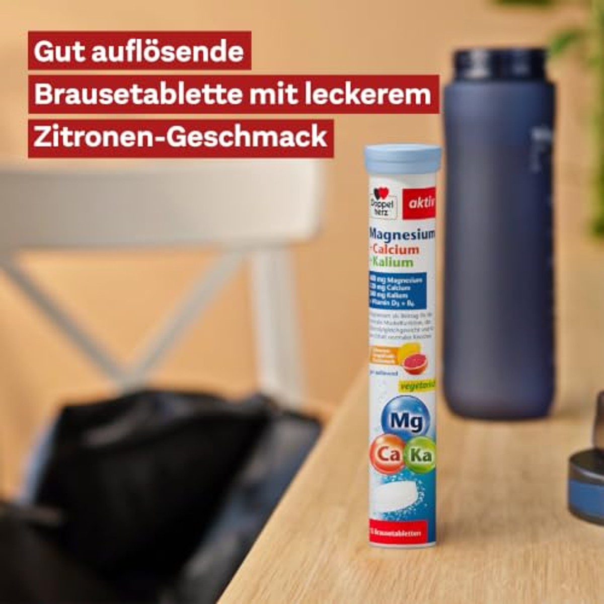 Doppelherz Magnesium + Calcium + Kalium + B6 + D3 Citroensmaak 15 Bruistabletten - 3-pack