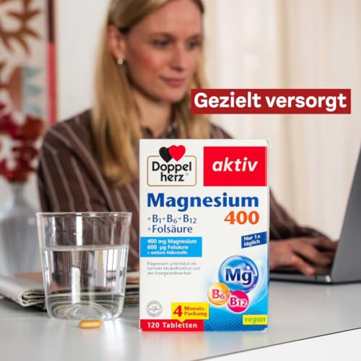 Doppelherz Magnesium 400 + B1 + B6 + B12 + foliumzuur – Doppelherz