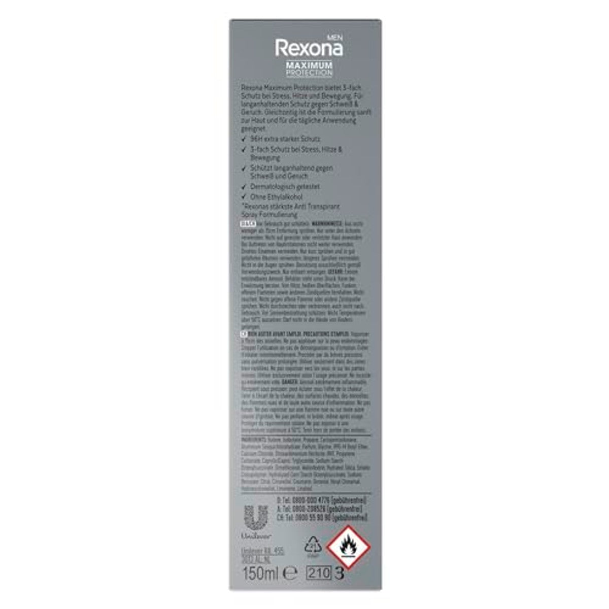 REXONA MEN Maximum Protection Cobalt Dry Deospray 150 ml – REXONA MEN