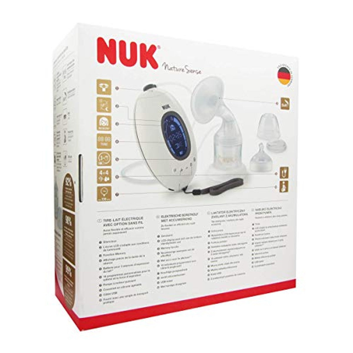 NUK Nature Sense elektrische borstkolf met accu 6 x 150 ml - Voordeelverpakking