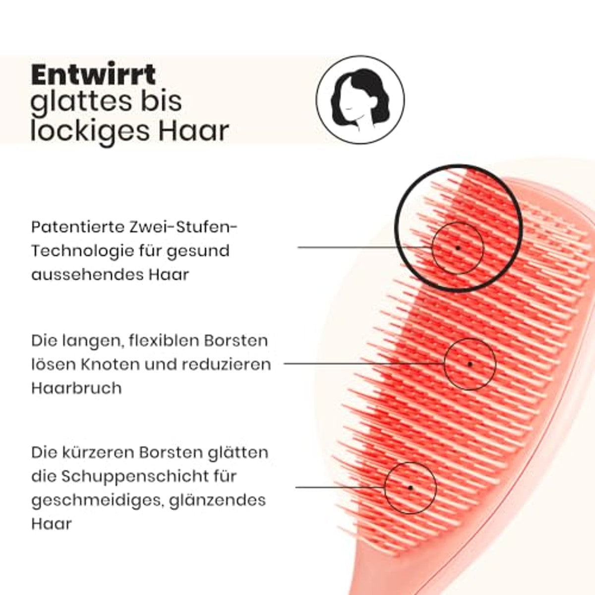 Tangle Teezer Grote Ultimate Detangler Haarborstel Perzik - 3-pack