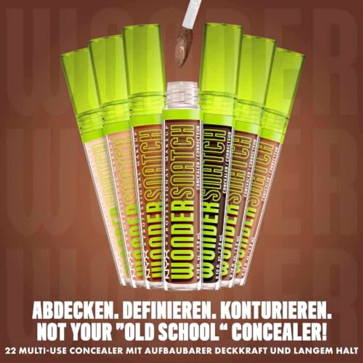 NYX Professional Makeup, Wonder Snatch Concealer, flüssig-cremige Formel, soft-mattes Finish, wasserfest, färbt nicht ab, spendet bis zu 24 Stunden Feuchtigkeit, vegane Formel, 22 Cafe, 3,5 ml – NYX PROFESSIONAL MAKEUP