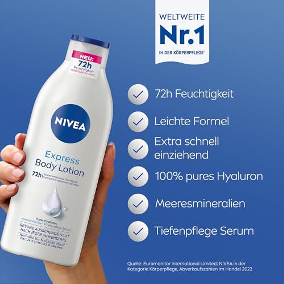 NIVEA Express Body Lotion 3 x 400 ml - Voordeelverpakking