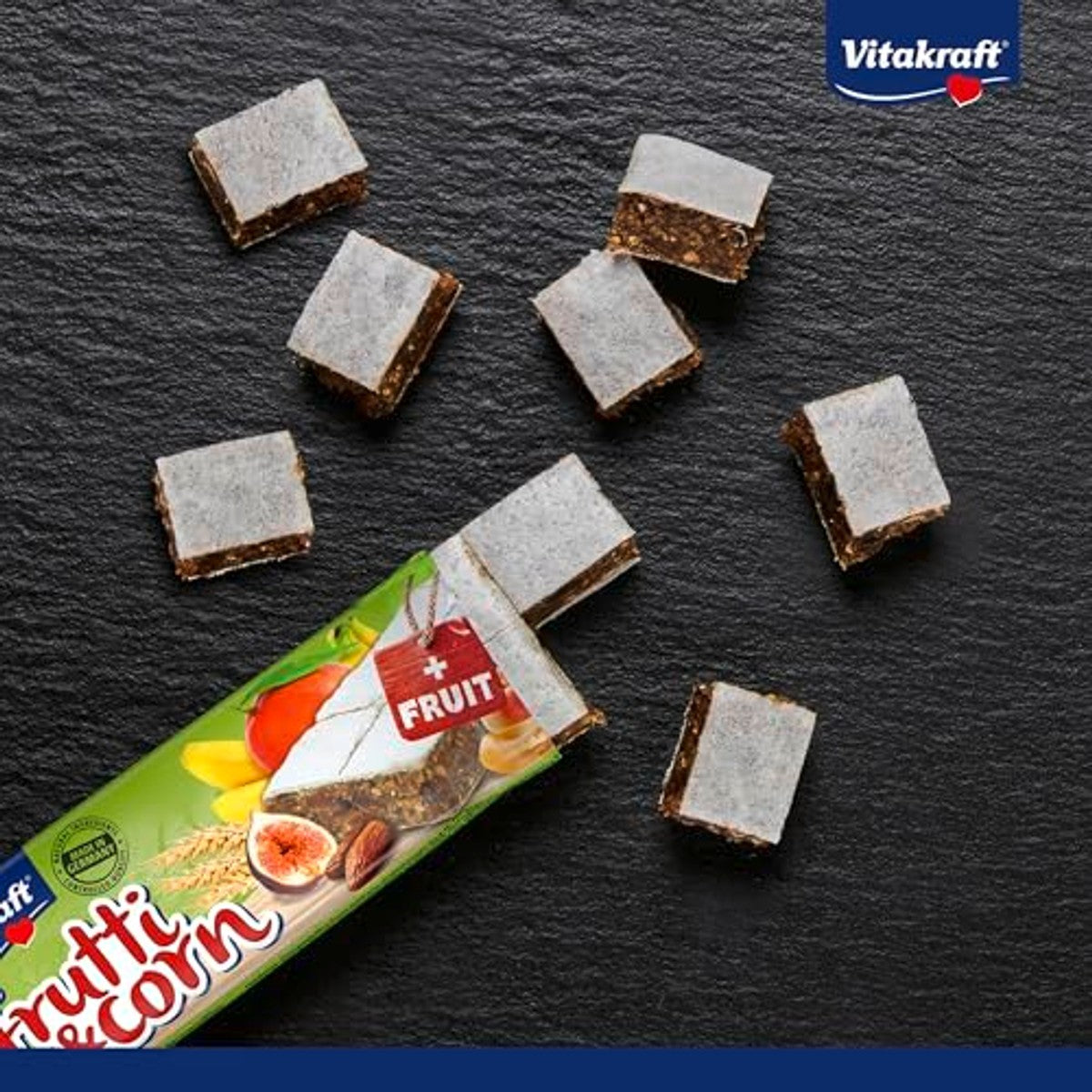 Vitakraft Frutti Corn, vruchtensnijden voor knaagdieren, met banaan, met vijg, met dadels, portioneerbaar door breukgleuven, zonder toegevoegde suiker en granen (20 x 30 g) – Vitakraft