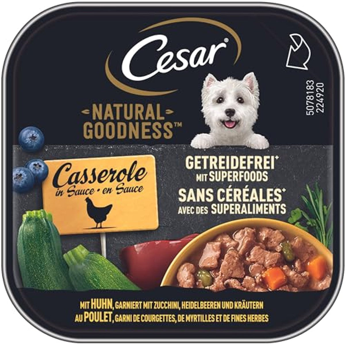 Cesar Natural Goodness hondenvoer Casserole graanvrij kip 16 x 100 g - 3-pack