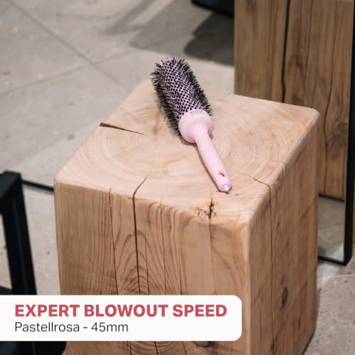 Olivia Garden Expert Blowout Speed - Pastelroze - 35 - Keramische ronde borstel met extra lange barrel voor 25% snellere blowouts