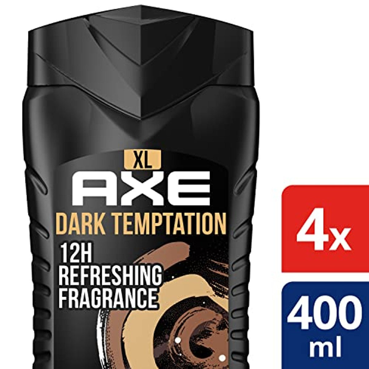 Axe Dark Temptation XL 3-in-1 douchegel & shampoo 400 ml, 4 stuks – Axe