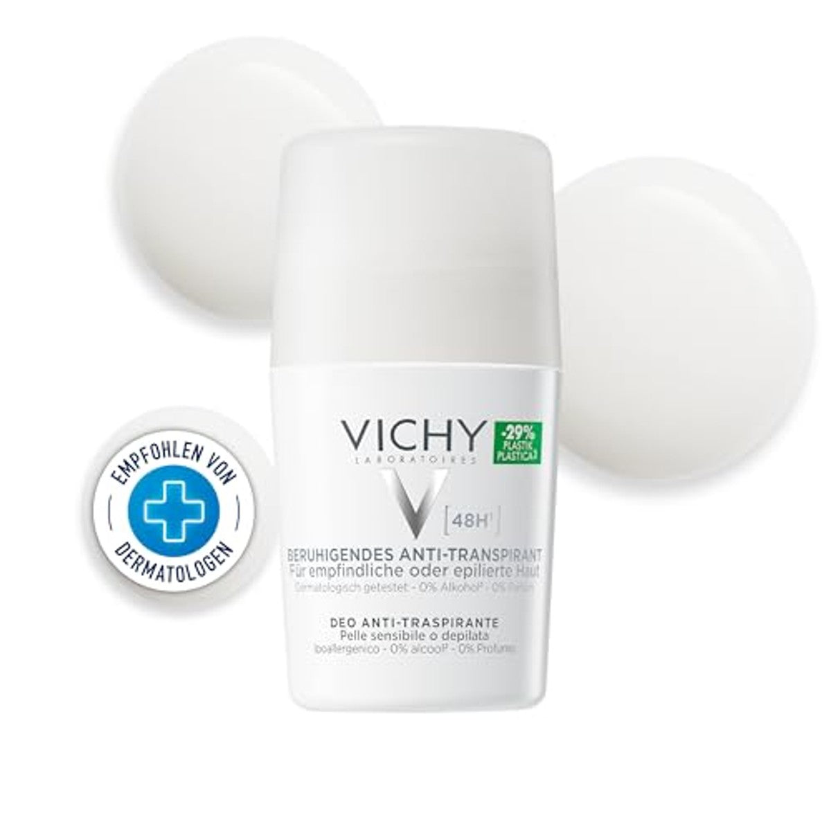 Vichy Anti-transpirant 48 uur Roll-on voor Gevoelige Huid 50 ml - 3-pack