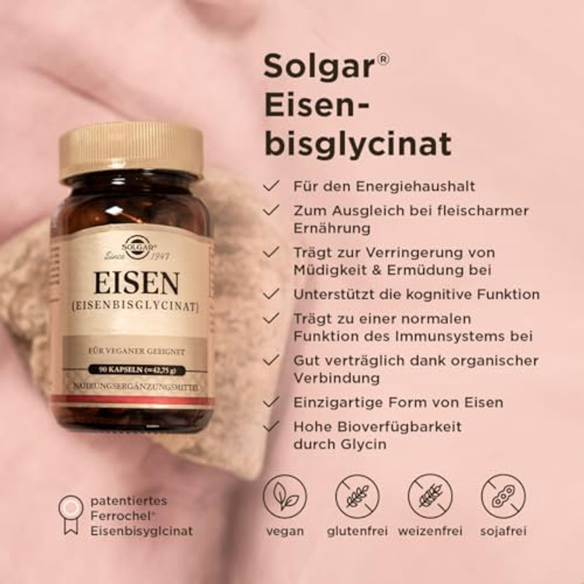 Solgar IJzer 20 mg Maagvriendelijk 90 Capsules - 6-pack