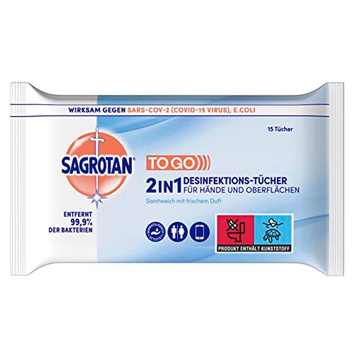 Sagrotan 2-in-1 desinfectiedoekjes 8 x 15 doekjes - 6-pack