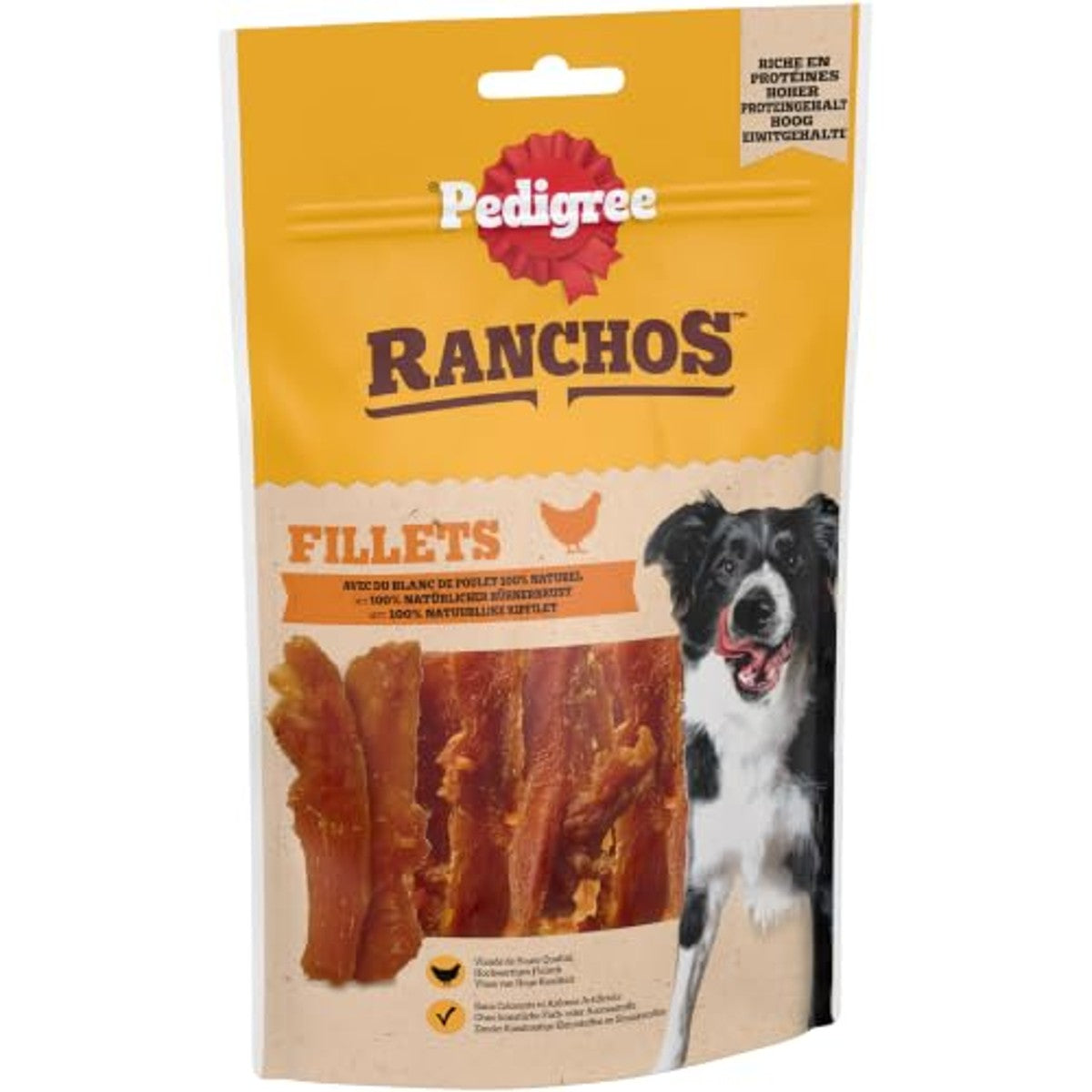 Pedigree Ranchos Fillets hondensnack kip 12 x 70 g - 3-pack