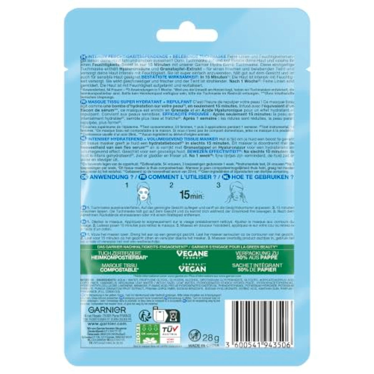 Garnier SkinActive Hydra Bomb doekmasker - 3-pack