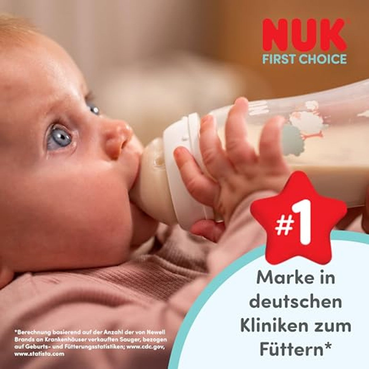 NUK First Choice babyfles walvis 0+ maanden 6 x 150 ml - Voordeelverpakking