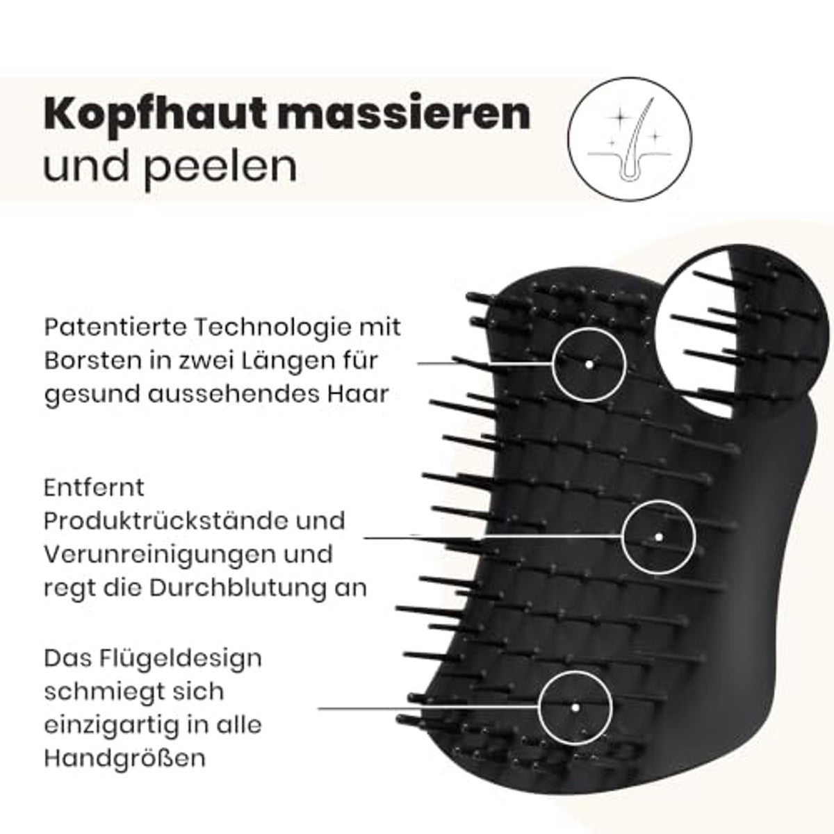 Tangle Teezer Hoofdhuidborstel & Massageapparaat Zwart - 6-pack