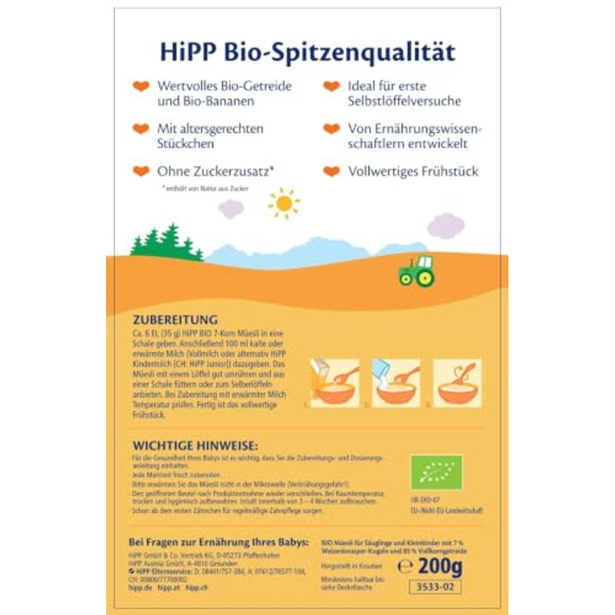 HiPP Biologische muesli met 7 korrels 8 x 200 g – HiPP