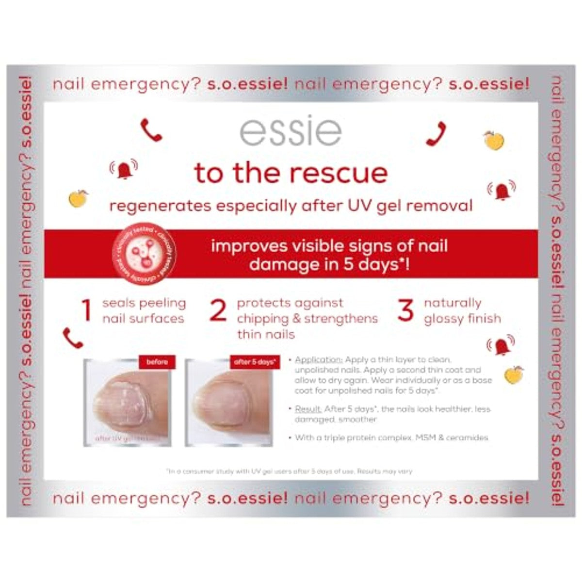 essie Nail Rescue Kit met nagelolie en nagellak - 6 stuks