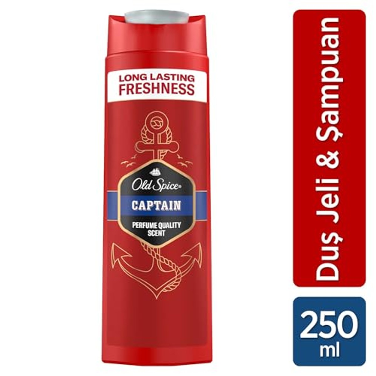 Old Spice Captain 3-in-1 douchegel & shampoo voor mannen 6 x 250 ml - Voordeelverpakking
