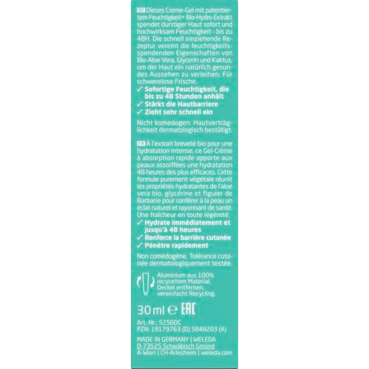 Weleda 48h Hydration Cream Gel 30 ml Vochtinbrengend - 6-pack