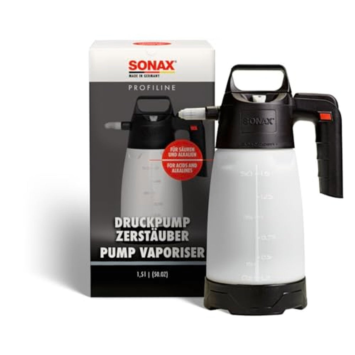 SONAX Drukpompverstuiver zuren + alkaliën 6 x 1,5 liter - Voordeelverpakking