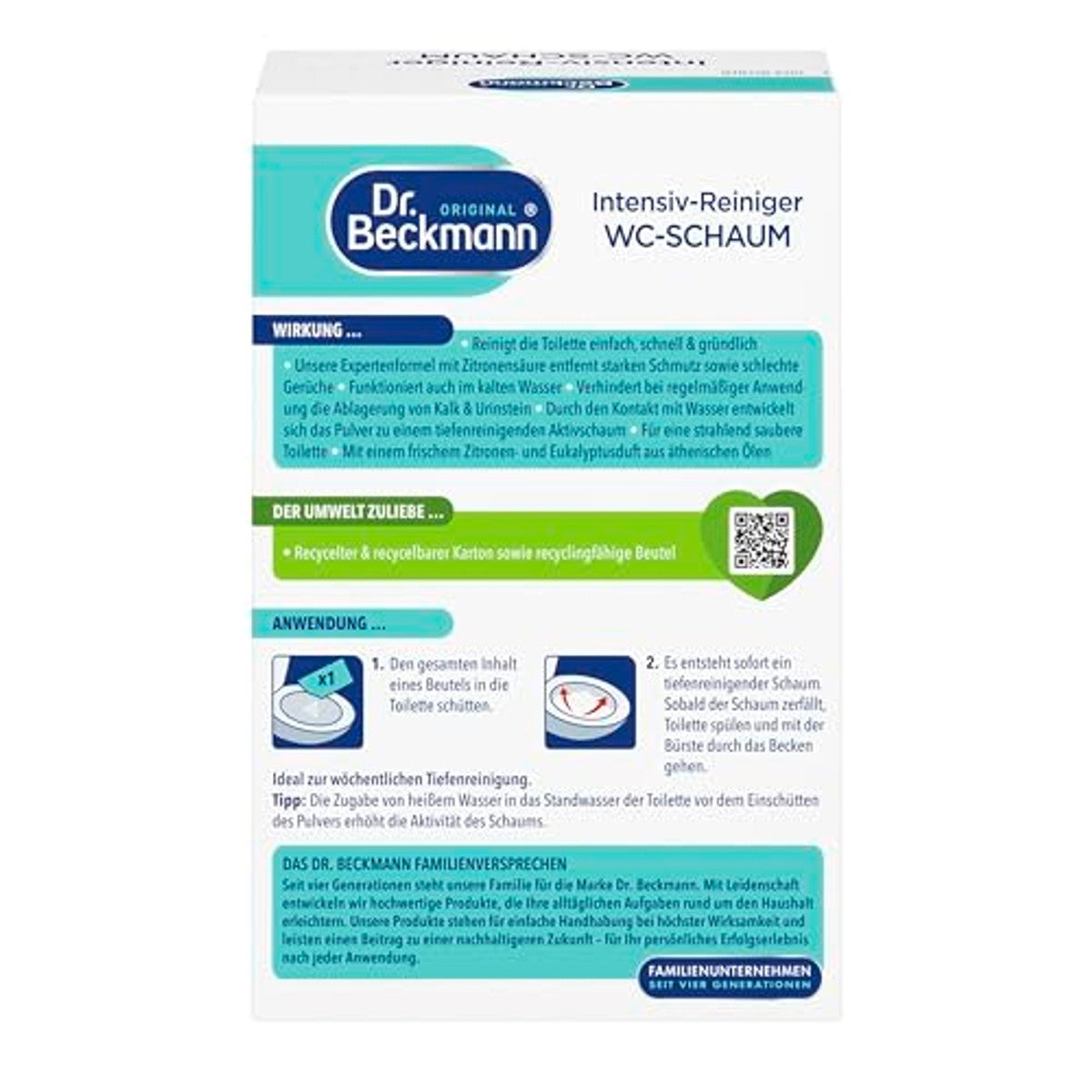 Dr. Beckmann Actieve kool wc-schuim 3 x 100 g – Dr. Beckmann