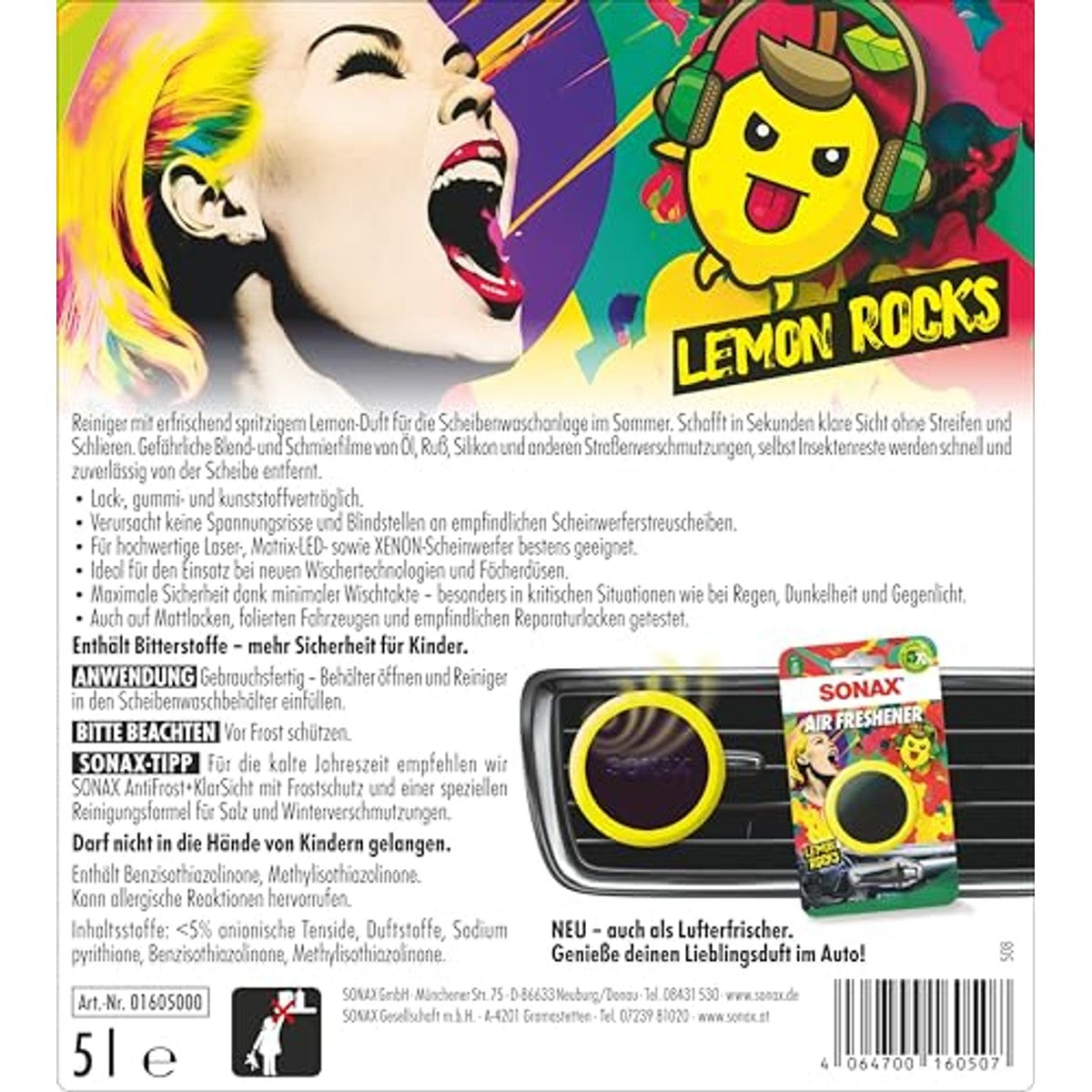 SONAX Ruitenreiniger gebruiksklaar Lemon Rocks 3 x 5 liter - Voordeelverpakking