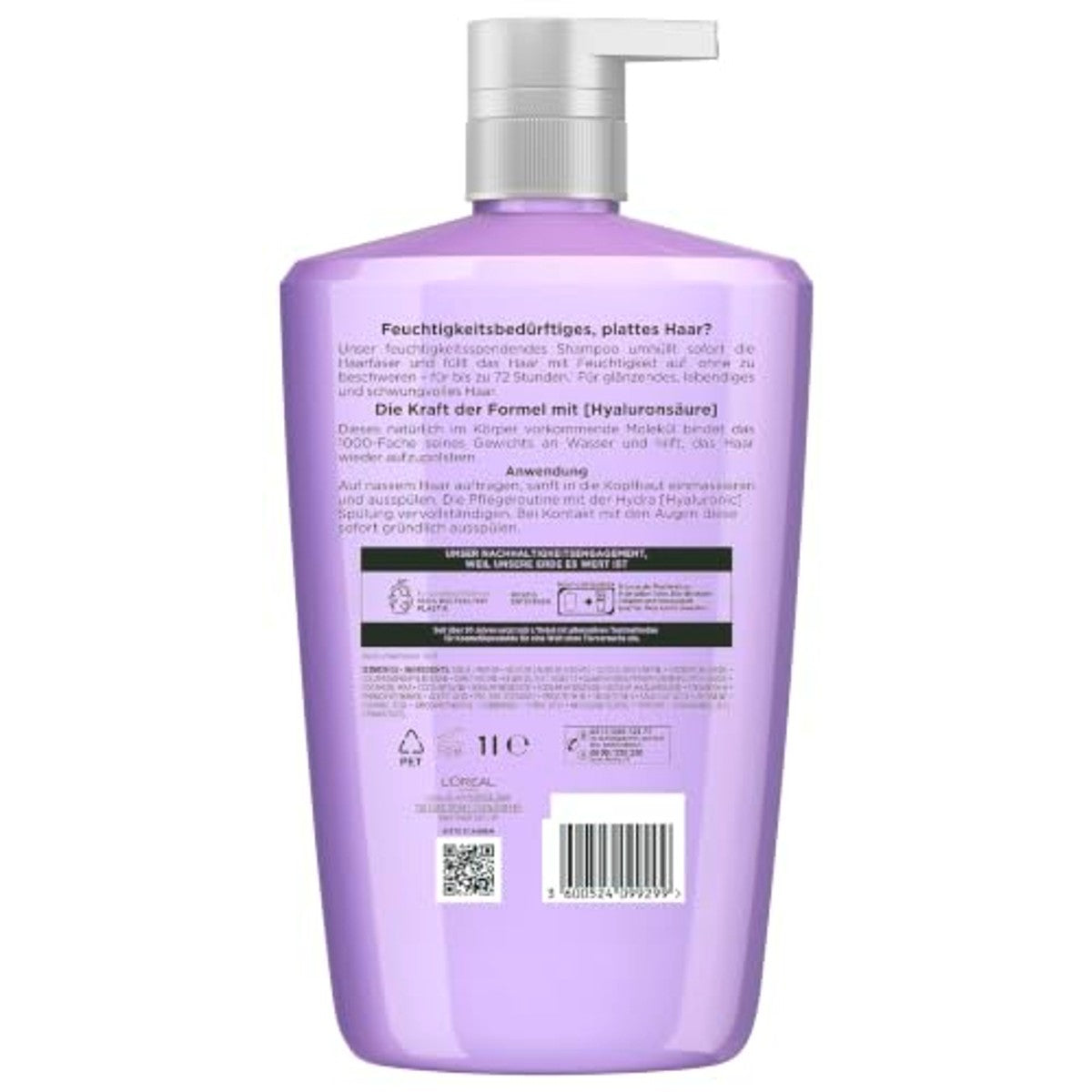L'Oreal Paris Elvital Hydra Hyaluronic Shampoo 6 x 1000 ml - Voordeelverpakking