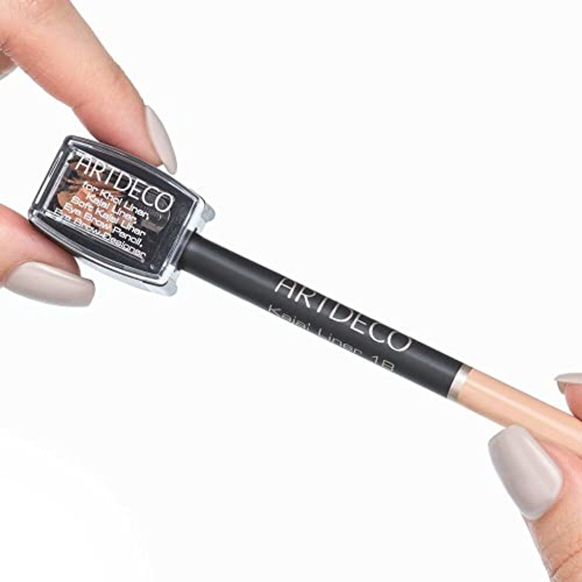 ARTDECO Puntenslijper voor houten potloden | Puntenslijper voor eyeliner, kajal en lipliner met reinigingsstift, voor nauwkeurig slijpen van make-up houten potloden – Artdeco