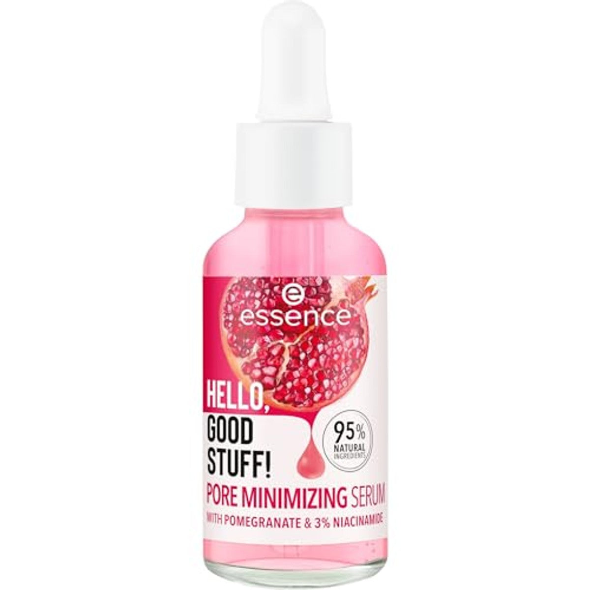 Essence HELLO, GOOD STUFF! PORE MINIMIZING Serum, gezichtsserum, roze, hydraterend, gladmakend, veganistisch, zonder parabenen, zonder microplasticdeeltjes, nanodeeltjes vrij, per stuk verpakt (30 ml) – Essence Cosmetics
