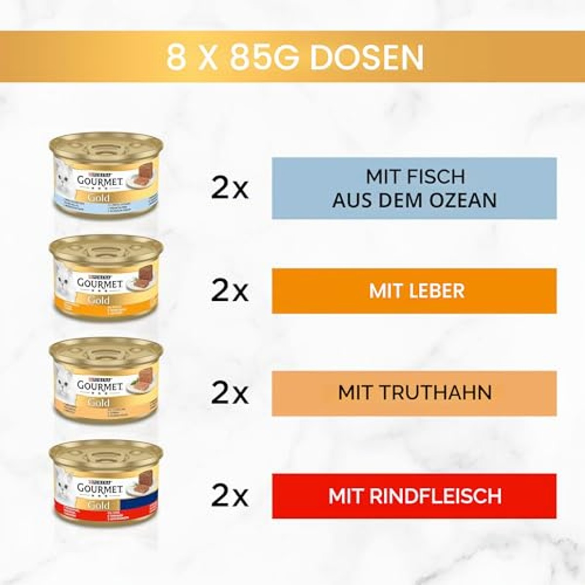Gourmet Purina Gold natvoer kattenvoer div. smaken 12 x 8 x 85 g - 3-pack