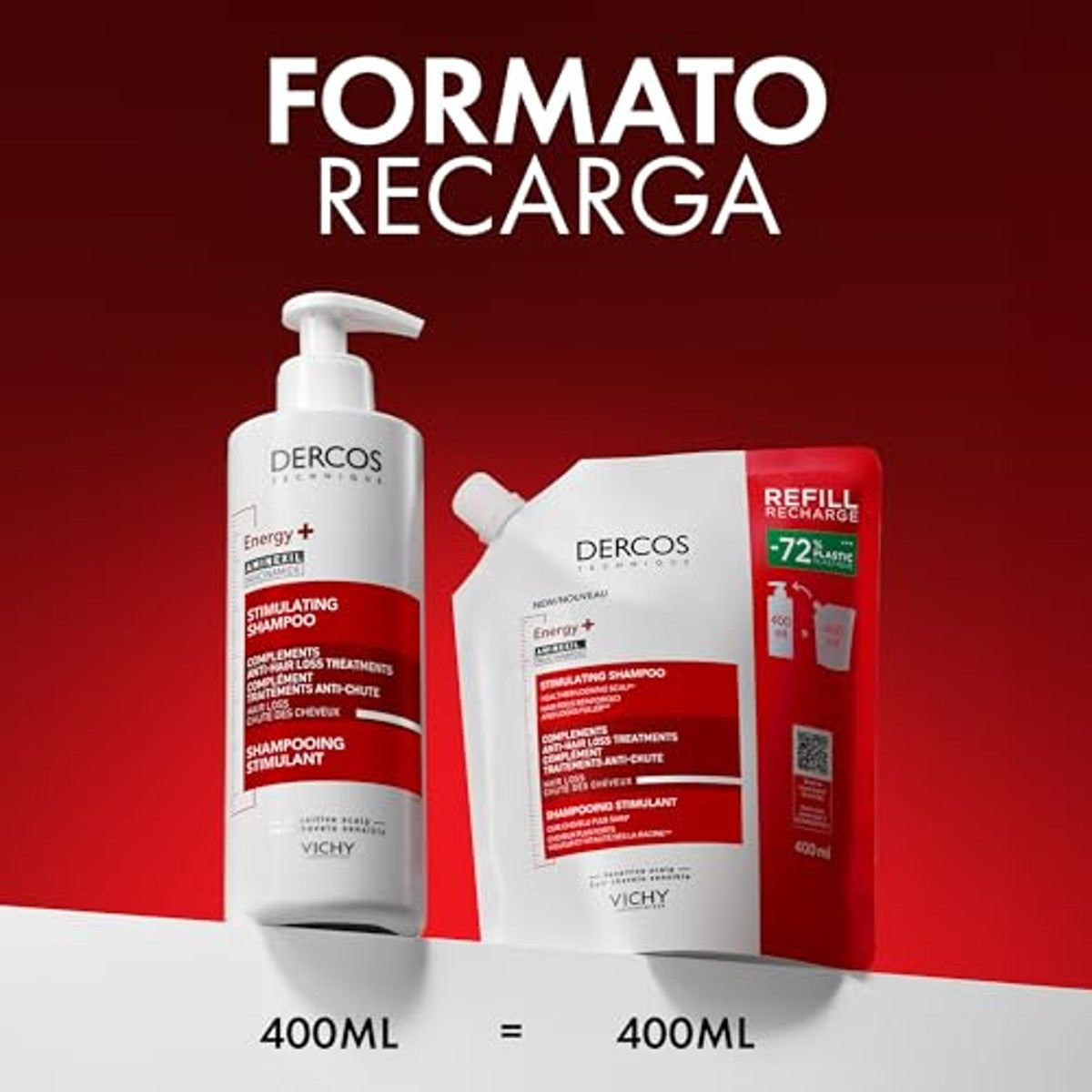 Vichy Dercos Vital+ Anti-Haaruitval Shampoo, Navulverpakking, 400 ml - 6-pack