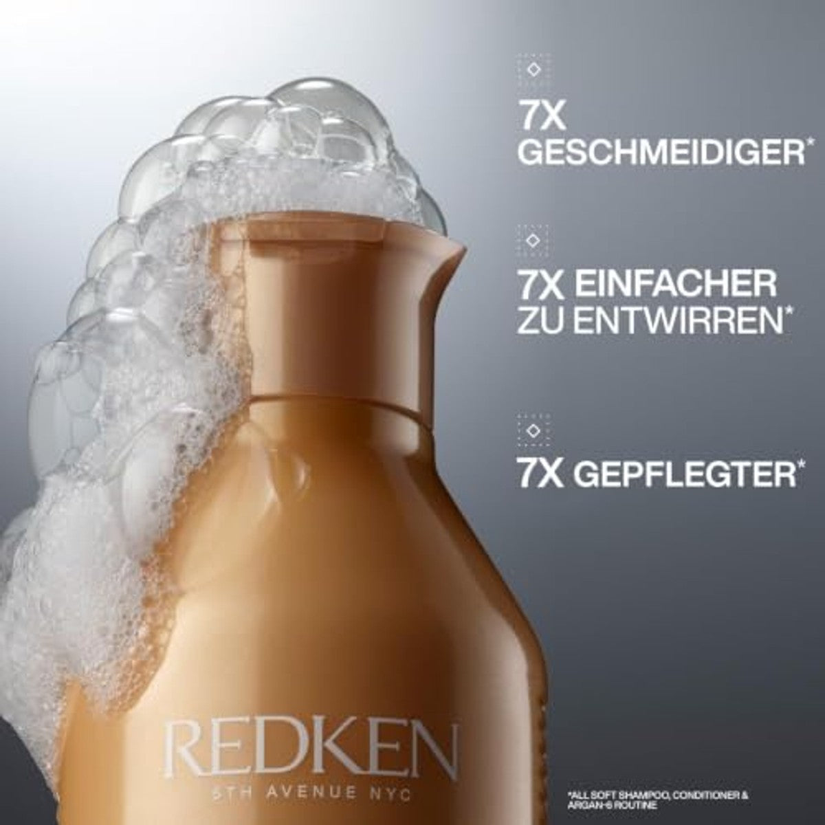 Redken All Soft Verzorgingsset Vochtshampoo en Conditioner Duo 500 ml - 3-pack