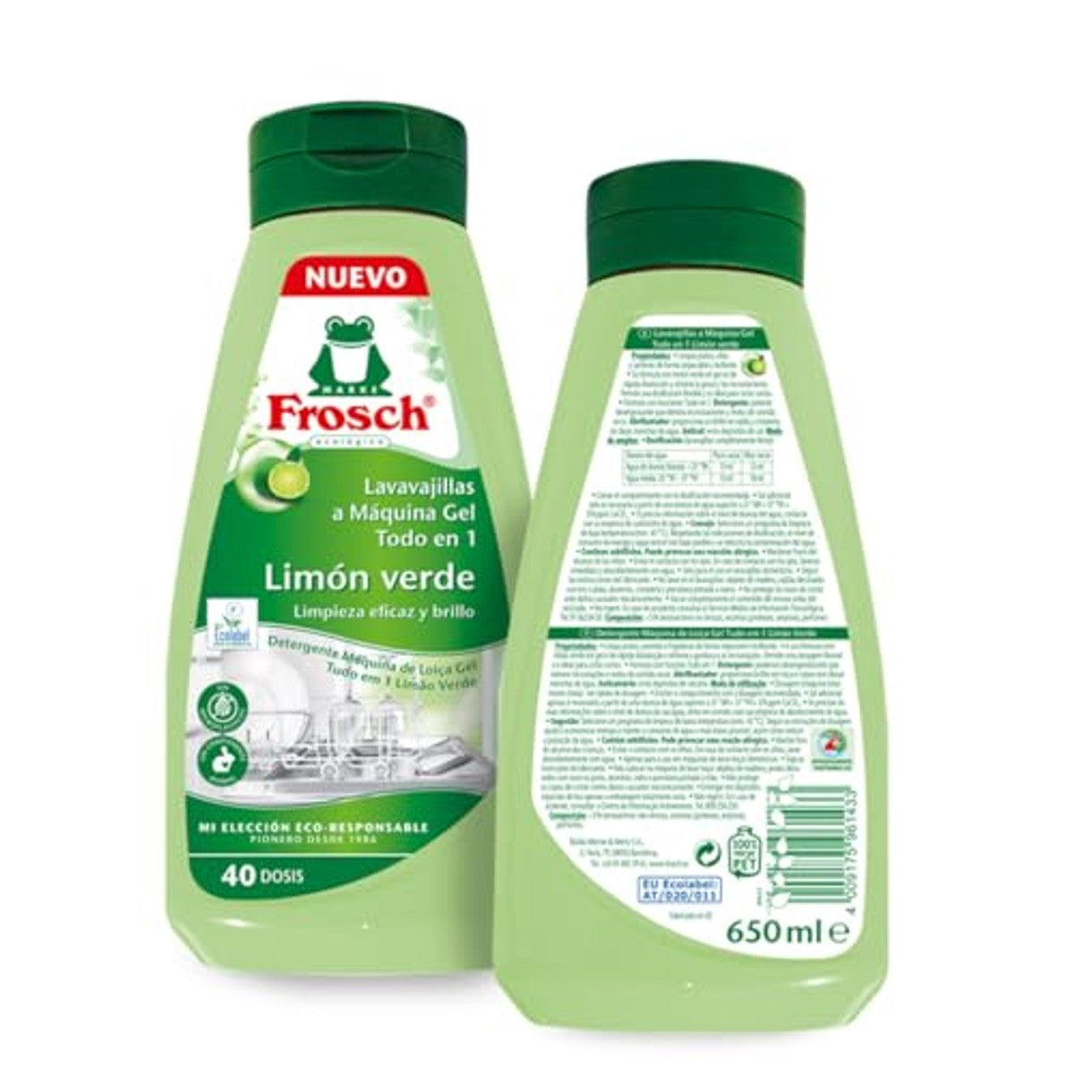FROSCH All-in-1 Afwasgel Groene Citroen 3 x 650 ml - Voordeelverpakking