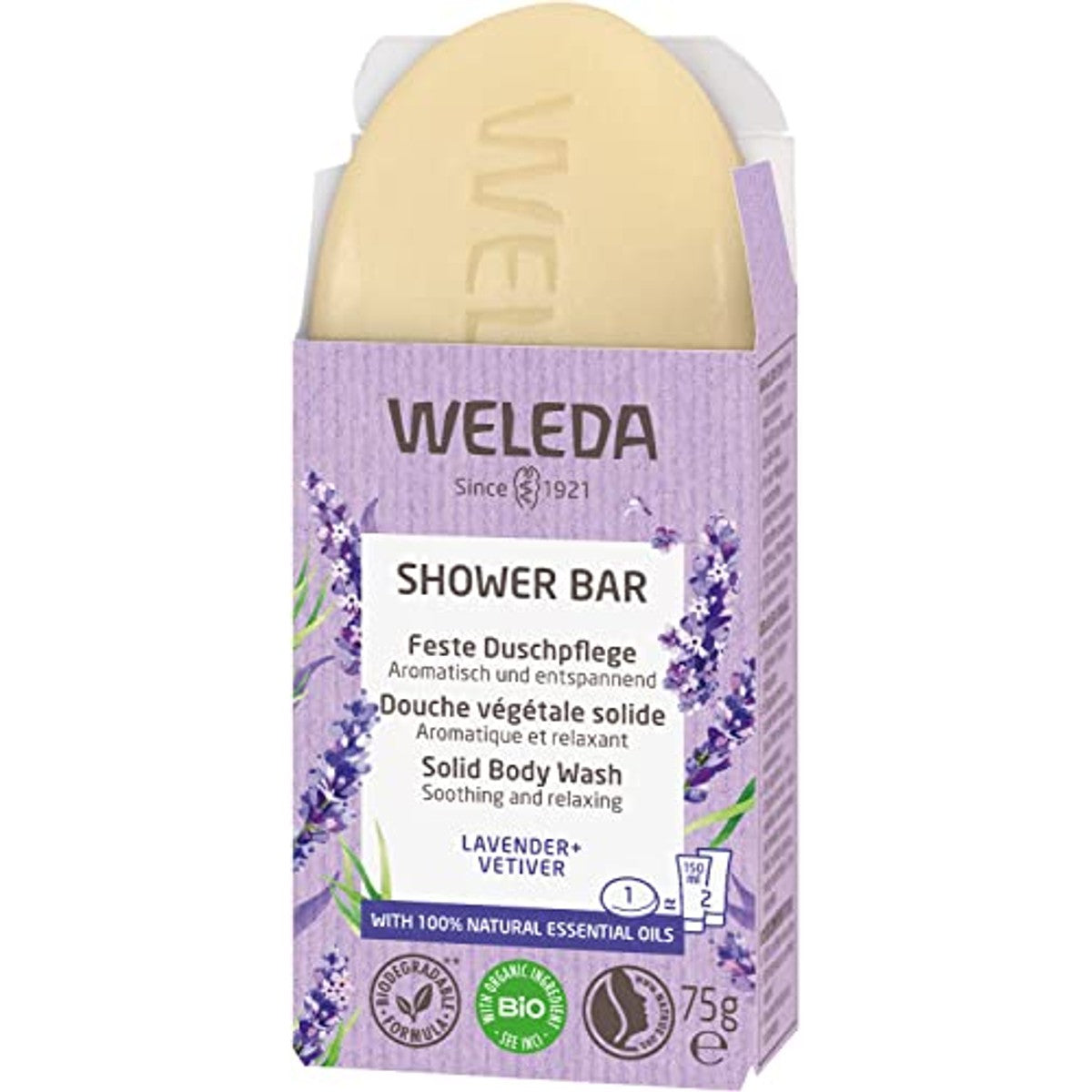 Weleda Bio Shower Bar Lavendel & Vetiver 75 g - 6-pack