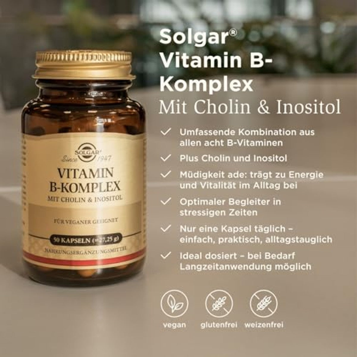 Solgar Vitamine B-Complex met Choline en Inositol 60 Dagen Voorraad - 6-pack