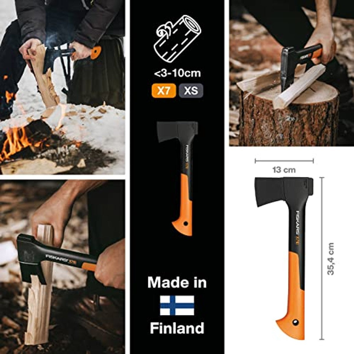 Fiskars Universele bijl X7-XS 35,5 cm - 3-pack