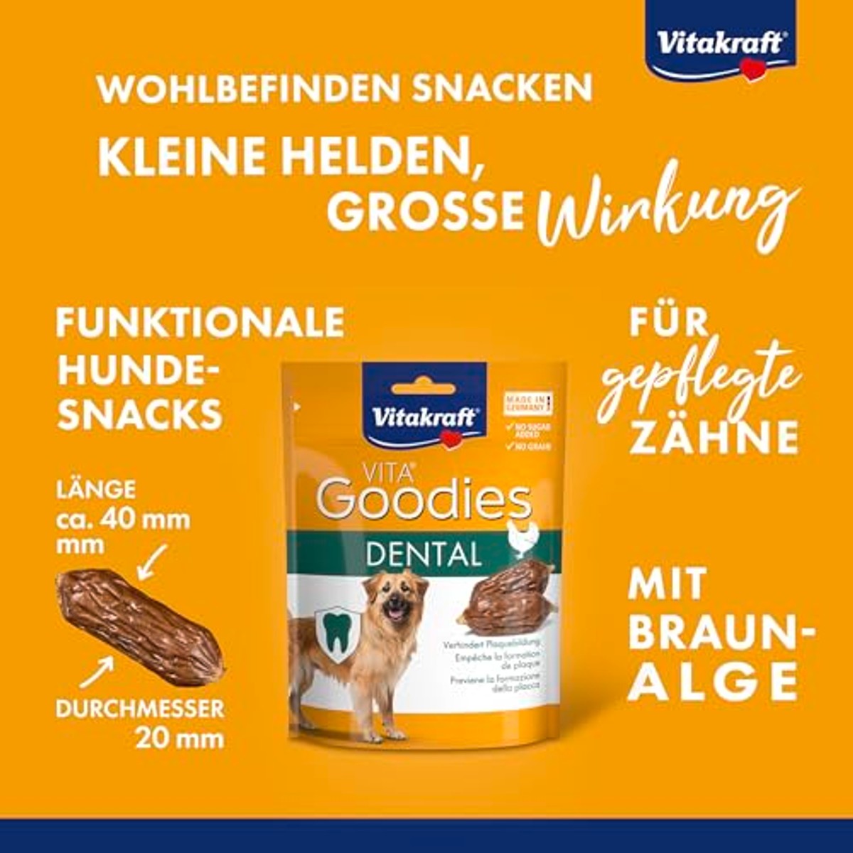 Vitakraft Goodies Dental hondensnack algen 1 x 60 g - 3-pack