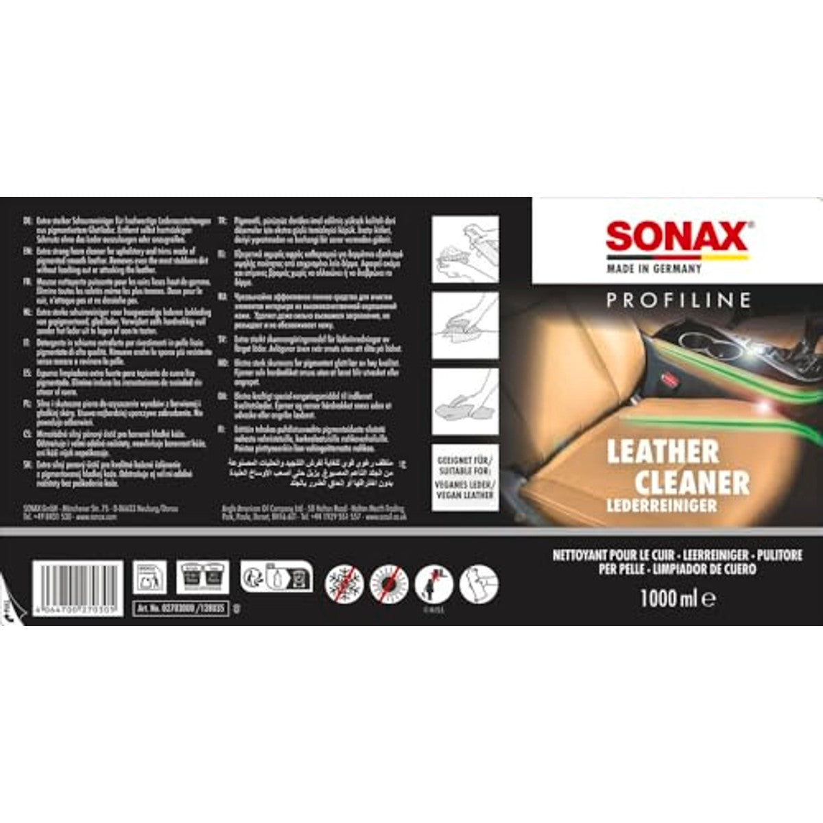 SONAX Profiline LeatherCleaner 6 x 1 liter - Voordeelverpakking – foto 3