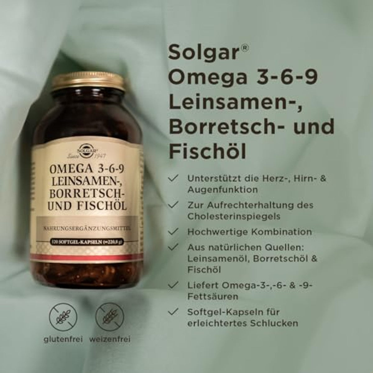 SOLGAR® Omega 3-6-9 softgelcapsules, 120 stuks, 40 dagen voorraad – SOLGAR