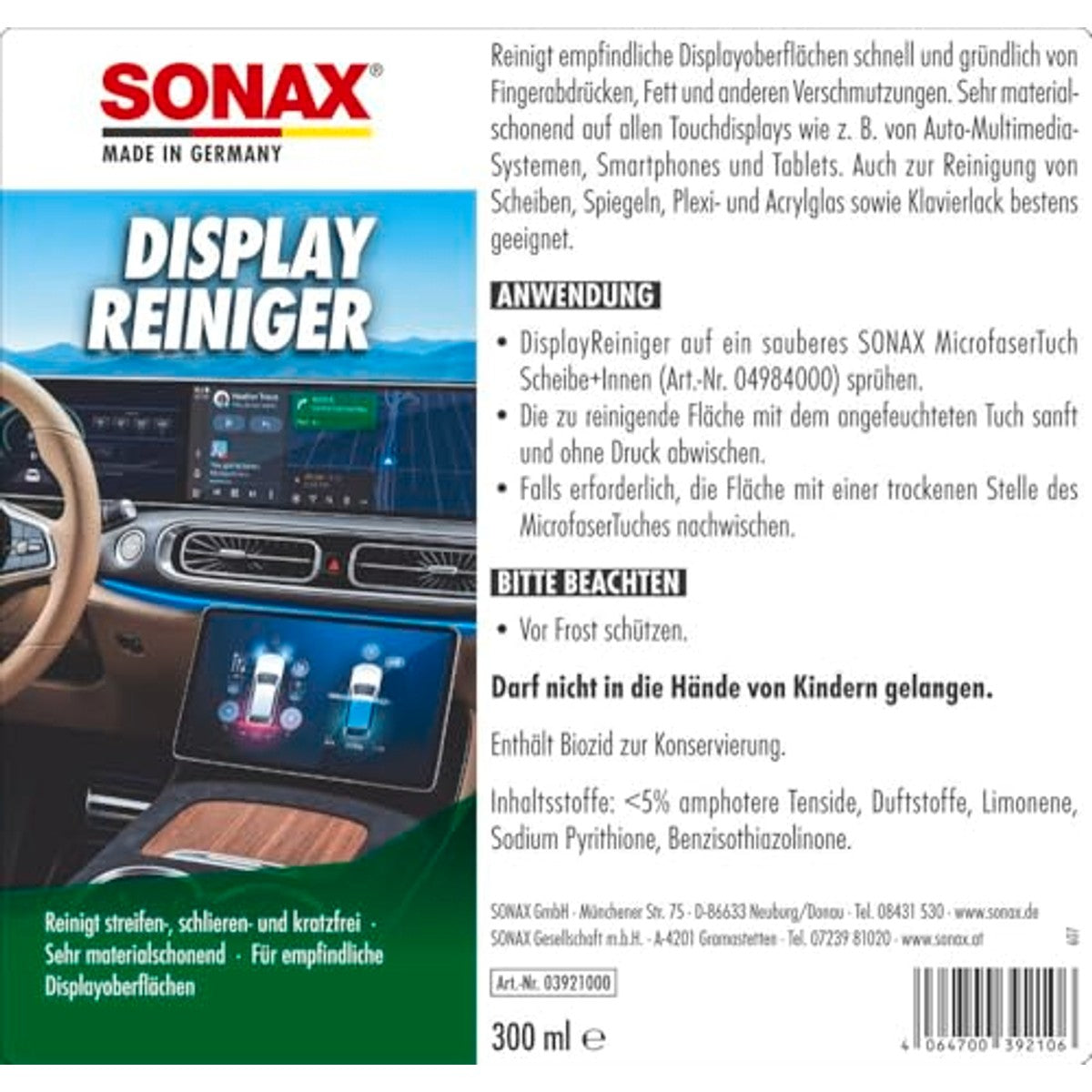 SONAX Displayreiniger 6 x 300 ml - Voordeelverpakking